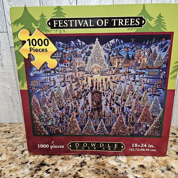 Dowdle Puzzles Other - DOWDLE Festival of Trees Jigsaw Puzzle 1000 Piece ALL PUZZLE PIECES INCLUDED